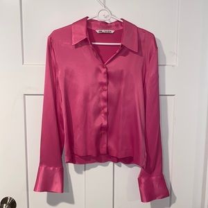 Pink Zara Button Up SZ S | worn once!